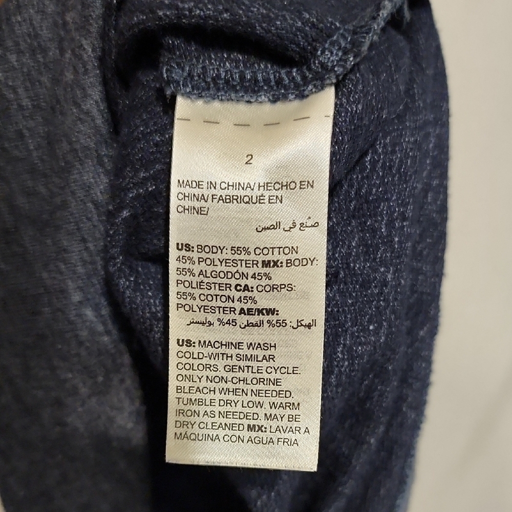 Chico's Blue Boxy Tunic Dress Short Sleeve Plus Size L Heathered Casual Pockets - Picture 10 of 12